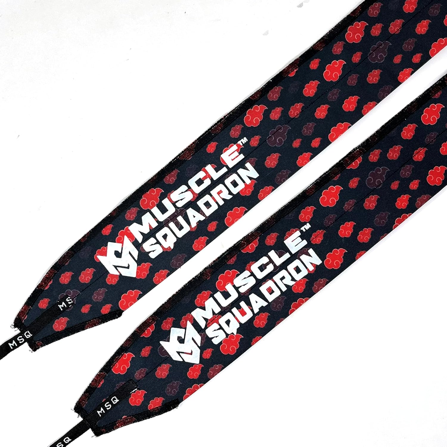Close-up of Gripzora Crimson Cloud wrist wraps, highlighting their reinforced stitching and durable material for heavy calisthenics and weightlifting.