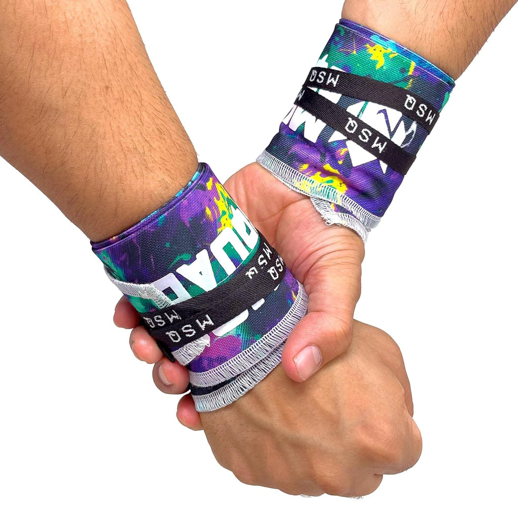 Gripzora Vandal Print wrist wraps, showing the unique design and providing superior stability for calisthenics and heavy weightlifting.