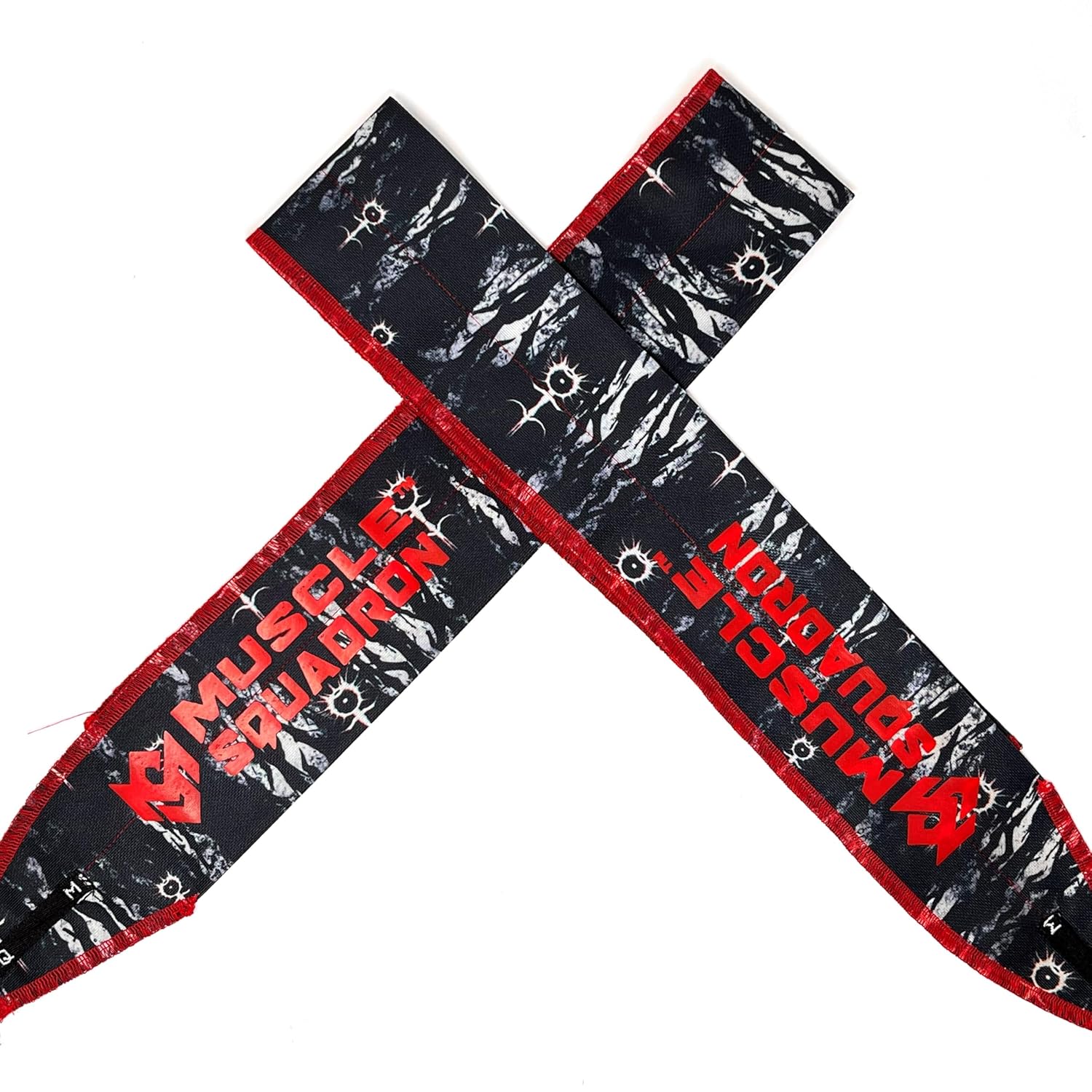 A pair of Gripzora Lunar Phase wrist wraps, showing their unique geometric design and quality stitching for calisthenics and weightlifting.